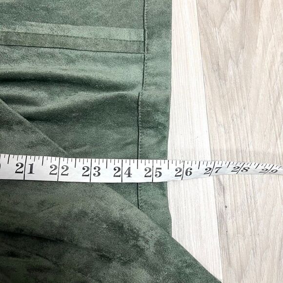 Blank NYC Jacket Women’s Small Green Faux Suede Drape Open Front - Picture 9 of 9